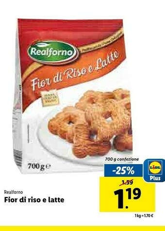 Lidl Fiori di riso e latte 700 g(ml) offerta