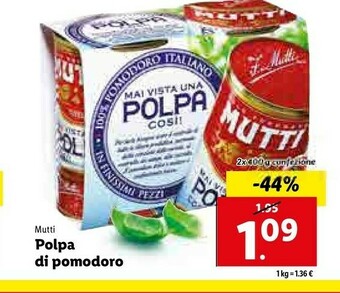 Lidl Polpa di pomodoro offerta