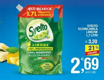 Qui Discount SVELTO ECORICARICA LIMONE 1,7 LITRI offerta