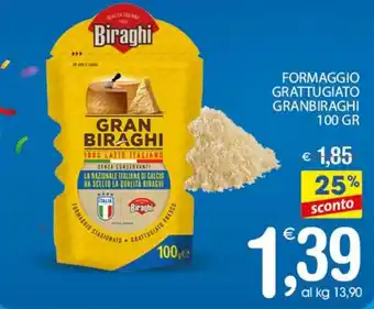 Qui Discount FORMAGGIO GRATTUGIATO GRANBIRAGHI 100 GR offerta