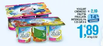 Qui Discount YOGURT CREMOSO FRUTTA FRULLATA INTERO/0,1% 125 GR X 6 offerta