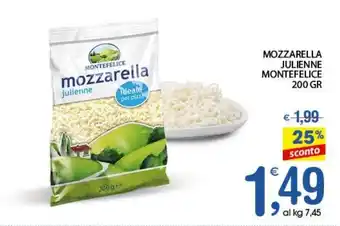 Qui Discount MOZZARELLA JULIENNE MONTEFELICE 200 GR offerta