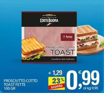 Qui Discount PROSCIUTTO COTTO TOAST FETTE 100 GR offerta