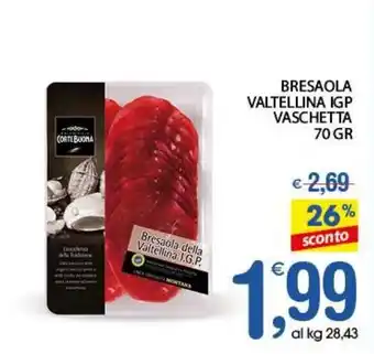 Qui Discount BRESAOLA VALTELLINA IGP VASCHETTA 70 GR offerta
