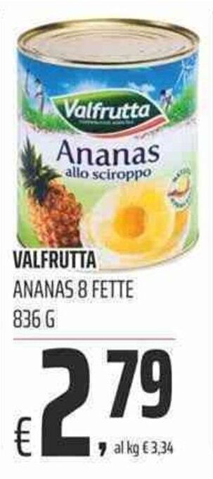 Coop Valfrutta Ananas 8 Fette 836g offerta