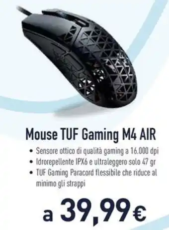 Unieuro Mouse TUF Gaming M4 AIR offerta