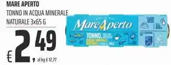 Coop Mare Aperto Tonno in Acqua Minerale Naturale 3x65g offerta