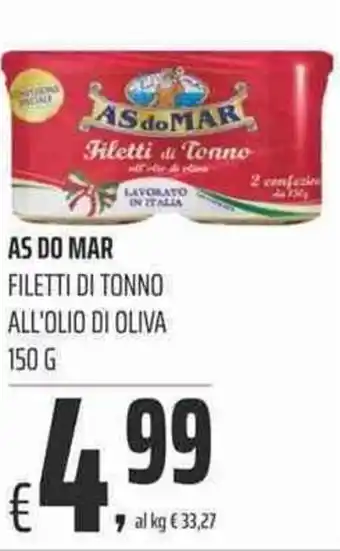 Coop Às do Mar Filetti di Tonno all'Olio di Oliva 150g offerta