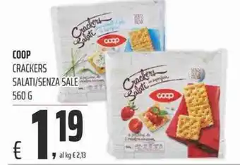 Coop Coop Crackers Salati/Senza Sale 560g offerta