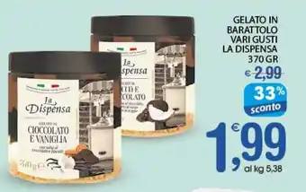 Qui Discount GELATO IN BARATTOLO VARI GUSTI LA DISPENSA 370 GR offerta