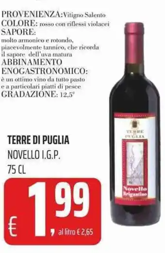 Coop Terre di Puglia Novello I.G.P. 75cl offerta