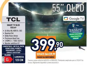 Unieuro TCL SMART TV QLED offerta