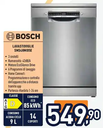Unieuro BOSCH LAVASTOVIGLIE SMS4HMI05E offerta