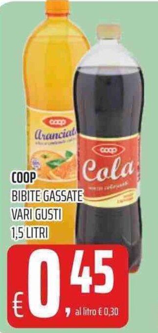 Coop Coop Bibite Gassate vari gusti 1,5 litri offerta