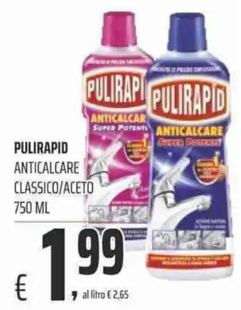 Coop Pulirapid Anticalcare Classica/Aceta 750ml offerta