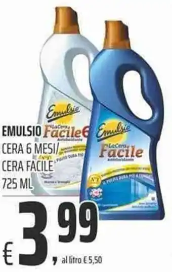Coop Emulsio Cera 6 Mesi/Cera Facile 725ml offerta