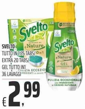 Coop Svelto Tutto in 125 tabs/Extra 20 Tabs/Gel tutto in 1 36 lavaggi offerta