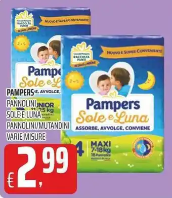 Coop Pampers Pannolini Sole e Luna Pannolini/Mutandini varie misure offerta