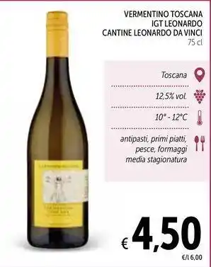 Spazio Conad VERMENTINO TOSCANA IGT LEONARDO CANTINE LEONARDO DA VINCI 75 cl offerta