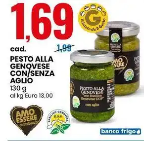 Eurospin PESTO ALLA GENOVESE CON/SENZA AGLIO 130 g offerta