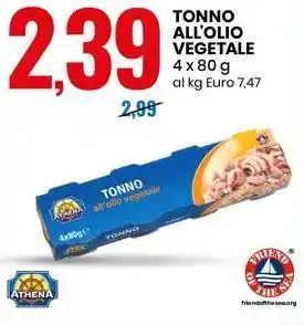 Eurospin TONNO ALL'OLIO VEGETALE 4 x 80 g offerta