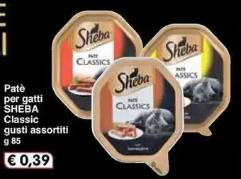 Famila Sheba Classic Patè per gatti gusti assortiti 85g offerta