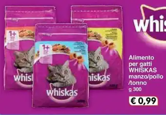 Famila Whiskas manzo/pollo/tonno alimento per gatti 300g offerta