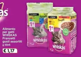 Famila Whiskas Pranzetti Alimento per gatti gusti assortiti 50x6g offerta