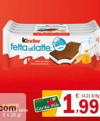 Crai Kinder fetta al latte offerta