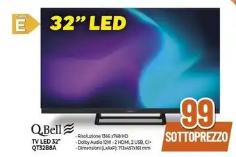 Ipercoop Q.Bell TV LED 32" QT32B8A offerta