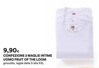 Ipercoop CONFEZIONE 3 MAGLIE INTIME UOMO FRUIT OF THE LOOM offerta