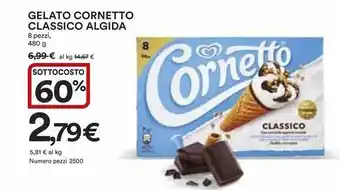 Ipercoop GELATO CORNETTO CLASSICO ALGIDA 8 pezzi, 480 g offerta