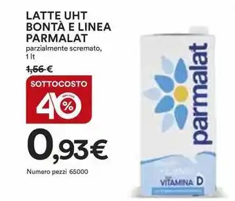 Ipercoop LATTE UHT BONTÀ E LINEA PARMALAT offerta
