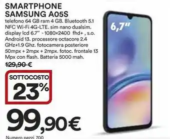 Ipercoop SMARTPHONE SAMSUNG A05S offerta