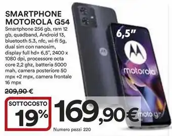 Ipercoop SMARTPHONE MOTOROLA G54 Smartphone offerta