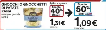 Ipercoop GNOCCHI O GNOCCHETTI DI PATATE RANA offerta