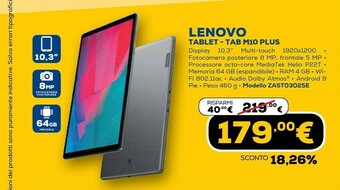 Euronics Tablet tab m10 plus offerta