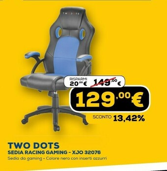 Euronics Two dots sedia racing gaming xjo 32076 offerta