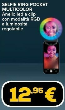 Euronics Selfie ring pocket multicolor offerta