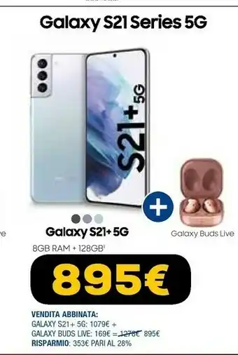 Euronics Galaxy s21+ 5g 128 gb display 6.7" dynamic amoled 2x phantom silver offerta