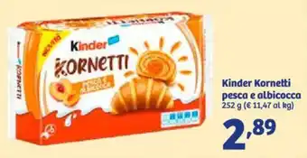 In'S Mercato Kinder Kornetti pesca e albicocca 252 g offerta