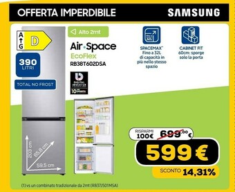 Euronics Rb38t602dsa/ef frigorifero con congelatore libera installazione d acciaio inossidabile offerta