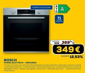 Euronics Serie 4 hba534bs0 forno forno elettrico 71 l acciaio inossidabile a offerta