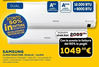 Euronics Climatizzatore dual12 laj04 offerta
