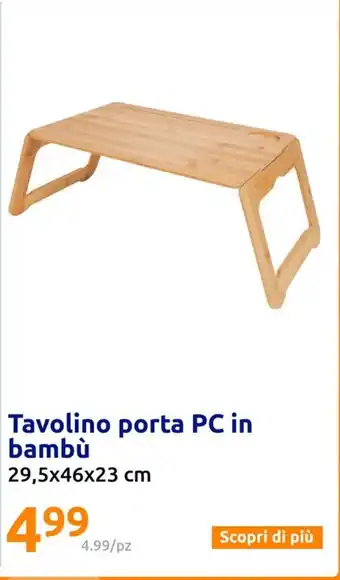 Action Tavolino porta PC in bambù offerta