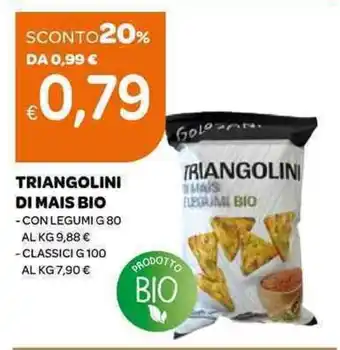 Ekom TRIANGOLINI DI MAIS BIO - CON LEGUMI G 80 offerta