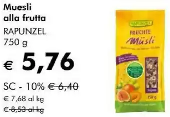NaturaSì Muesli alla frutta 750 g(ml) offerta