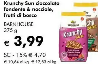NaturaSì Barnhouse krunchy sun cioccolato fondente & nocciole offerta