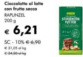 Cioccolatto al latte con frutta secca