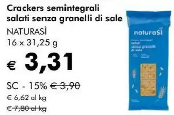 Naturasi crackers semintegrali salati senza granelli di sale